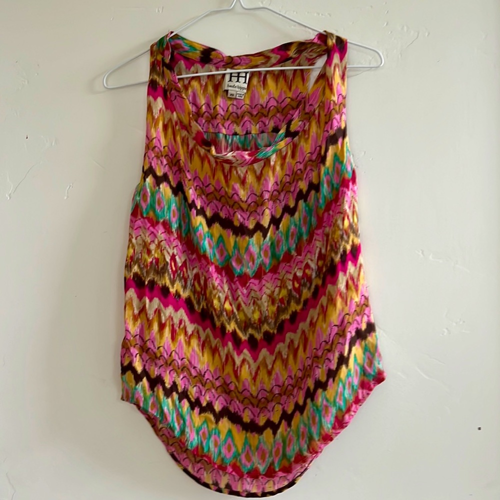 Haute Hippie multie colored xs silk blouse.